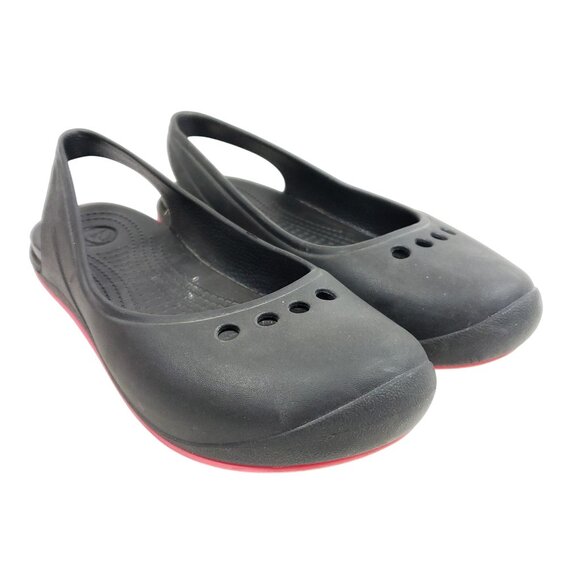 CROCS Shoes - Crocs Women's Size 9 Slingback Ballet Flats Black Pink